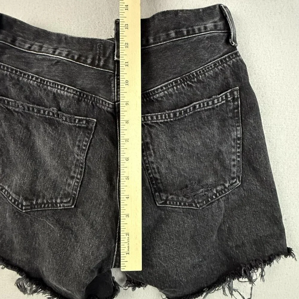 AGOLDE Shorts Women's 26‎ Black Criss Cross Button Fly Hitchhike Denim Organic - Picture 9 of 16
